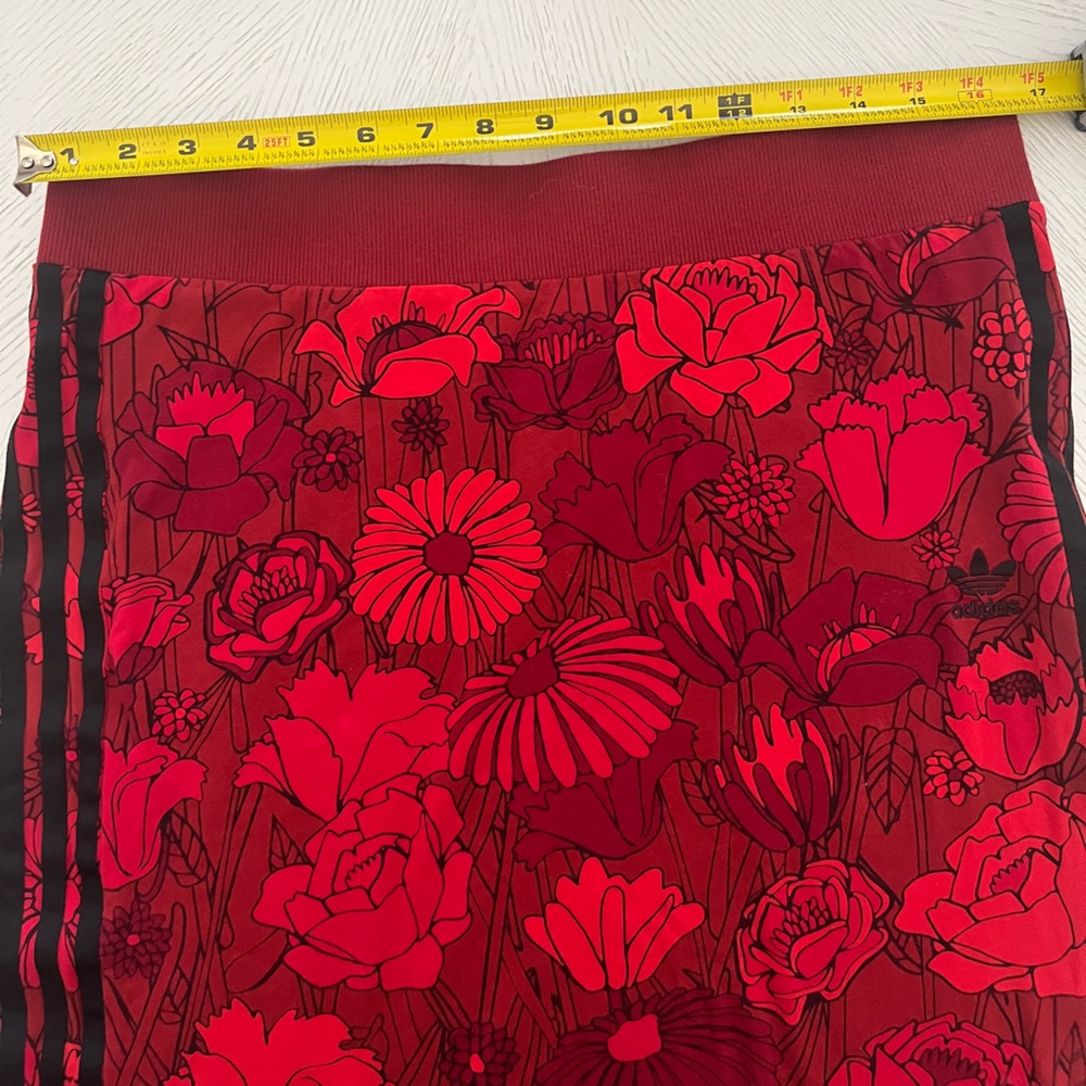 Adidas Women's Floral Mini Skirt 3-Stripe Sporty Streetwear L - Picture 6 of 7